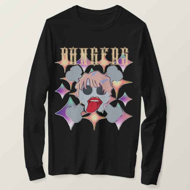 T-shirt Mikitiez rock star crâne rouge anniversaire redlip (Design devant)