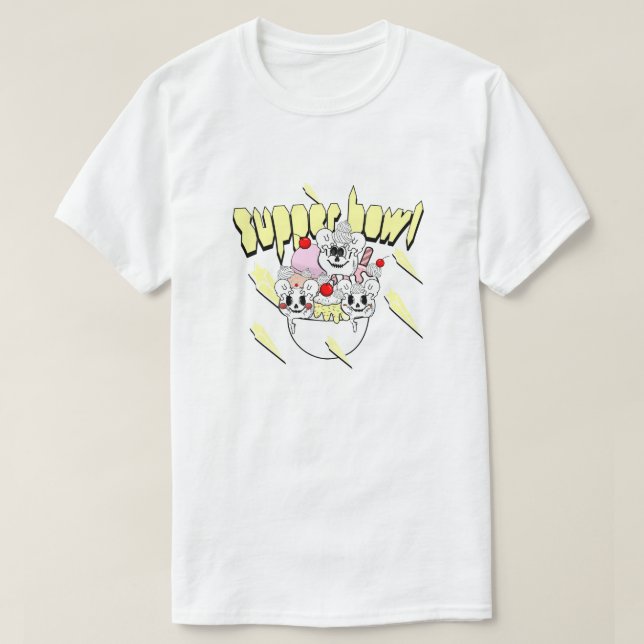 T-shirt Mikitiez supper super icecream sundae bowl lava (Design devant)