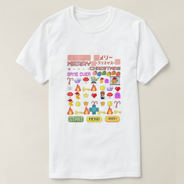 T-shirt Mikitiez vacances noël vidéojeu manchot mignon  (Design devant)