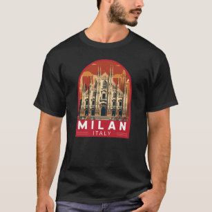 T-shirt Milan Italie Duomo di Milano Travel Art Vintage