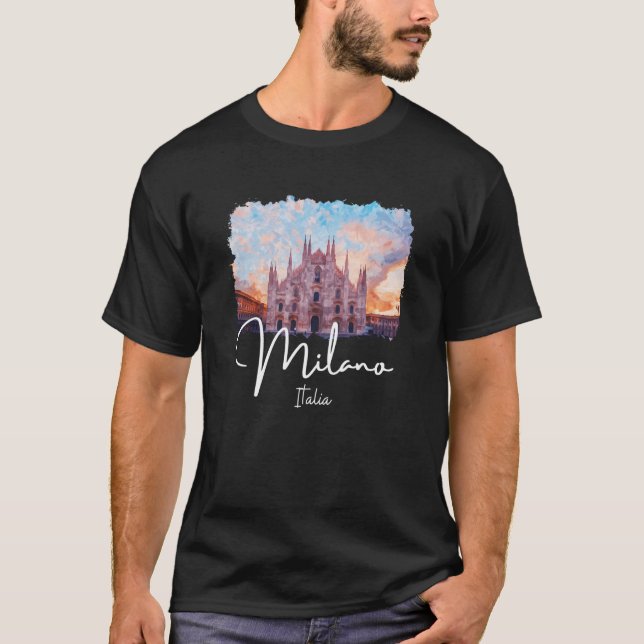 T-shirt Milan Italie Peinture Souvenir (Devant)