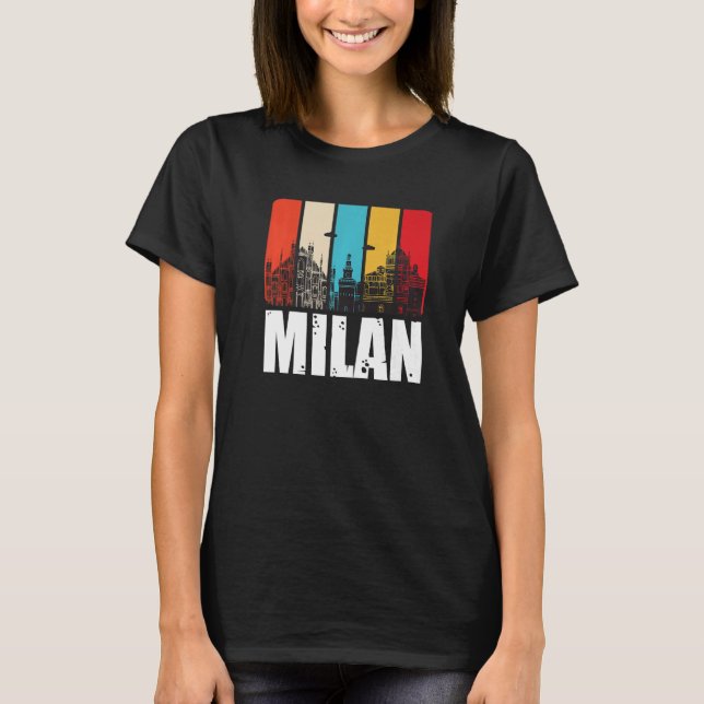 T-shirt Milan Skyline Retro Italie Du Nord Italie Milan C (Devant)