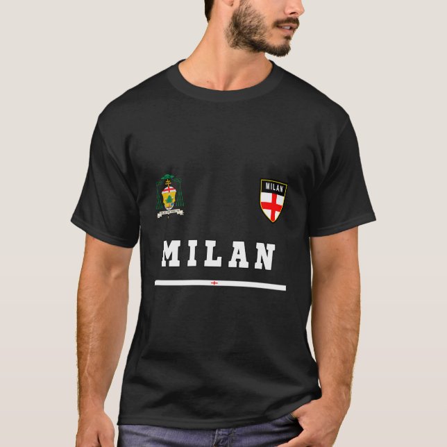 T-shirt Milan Sportsoccer Jersey Drapeau Football Italie (Devant)