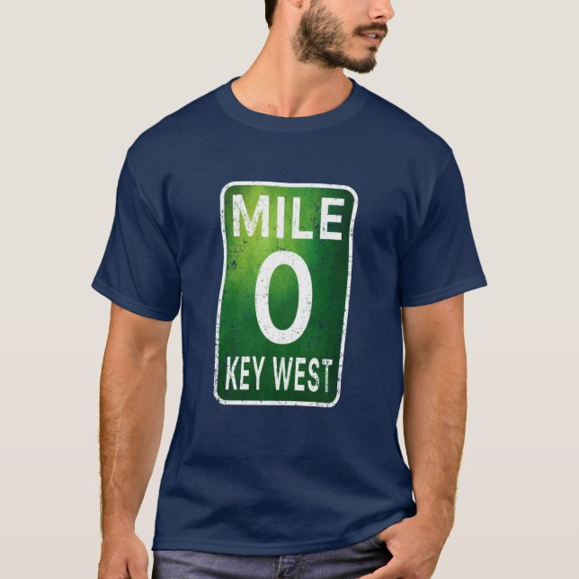 T-shirt Mile 0 Key West Floride A1A Format géant (Devant)