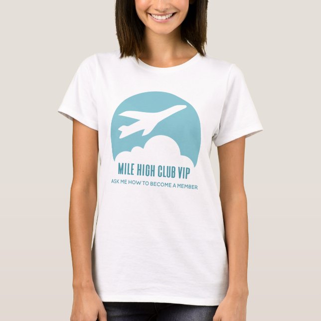 T-shirt Mile High Club VIP Girls Trip Funny Avion (Devant)