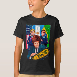 T-shirt Milei Presidente 2023 Donald Trump Jair Bolsonaro