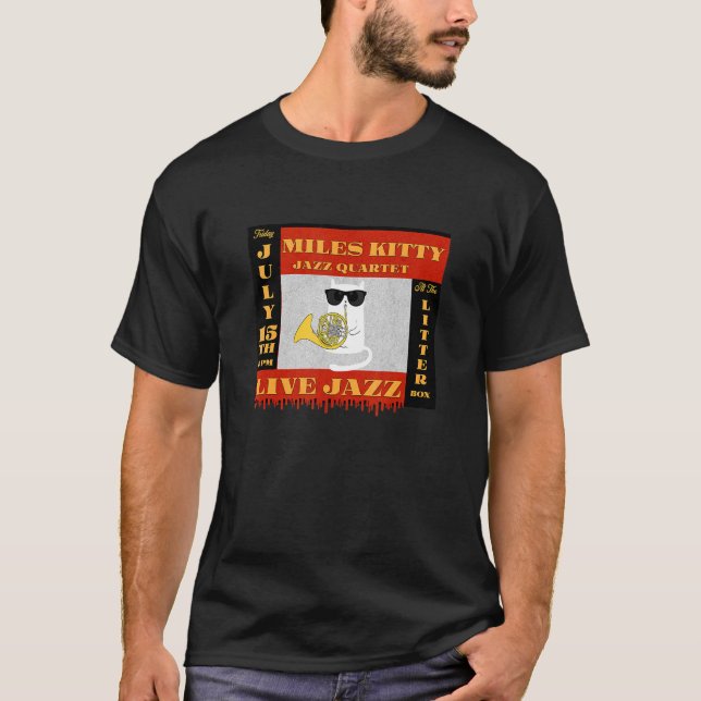 T-shirt Miles Kitty Vivent En Concert Au Litter Box Ca (Devant)