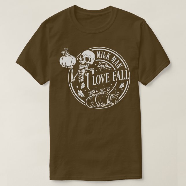 T-shirt MILF Man I Love Fall Funny Éffrayant Skeleton Citr (Design devant)