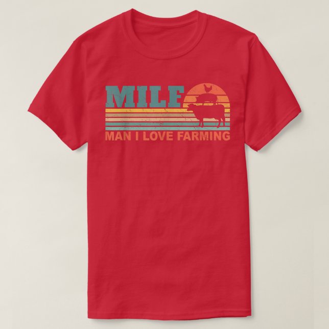 T-shirt MILF-Man I Love Farming Funny Farmer Farming Retro (Design devant)