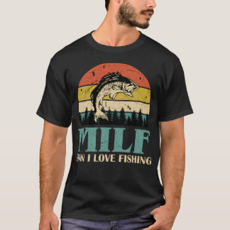 T-shirt Milf Man J'adore La Pêche Rétro Vintage Coucher De
