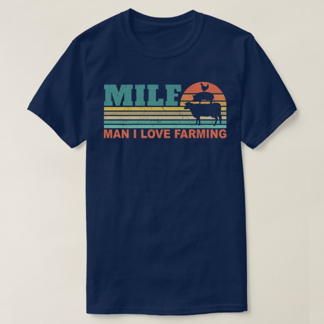 T-shirt MILFMan I Love Farming Funny Farmer Farming Retro  (Design devant)