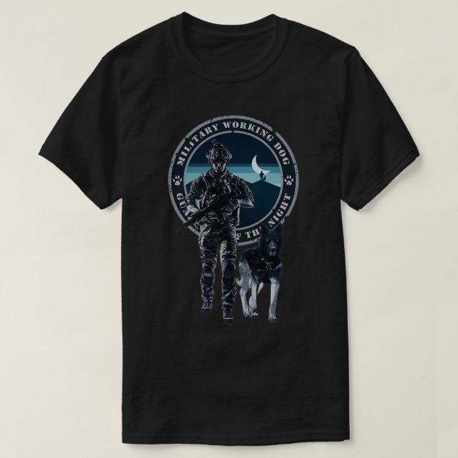 T-shirt Militaire chien de travail et MWD Handler gardiens (Design devant)