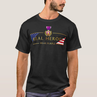 T-shirt Militaire coeur pourpre Véritables héros portent v