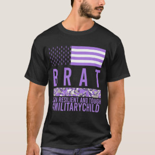 T-shirt Militaire Mois Enfant Purple Up Fierté Brave Brat