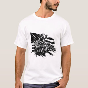 T-shirt Militaire Soldat Américain Drapeau Art Patriotique