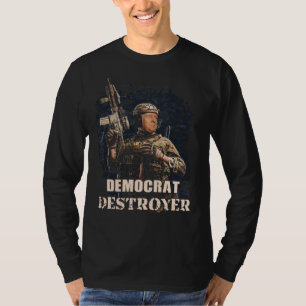 T-shirt Militaire soldat Trump Démocrate Détroyer USA