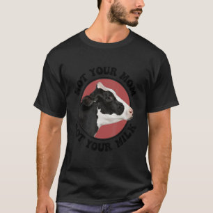 T-shirt Militant Végétarien Végétalien Rétro Pas Ton Lait