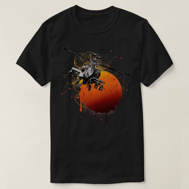 T-shirt Military Aircraft AH64 (Design devant)