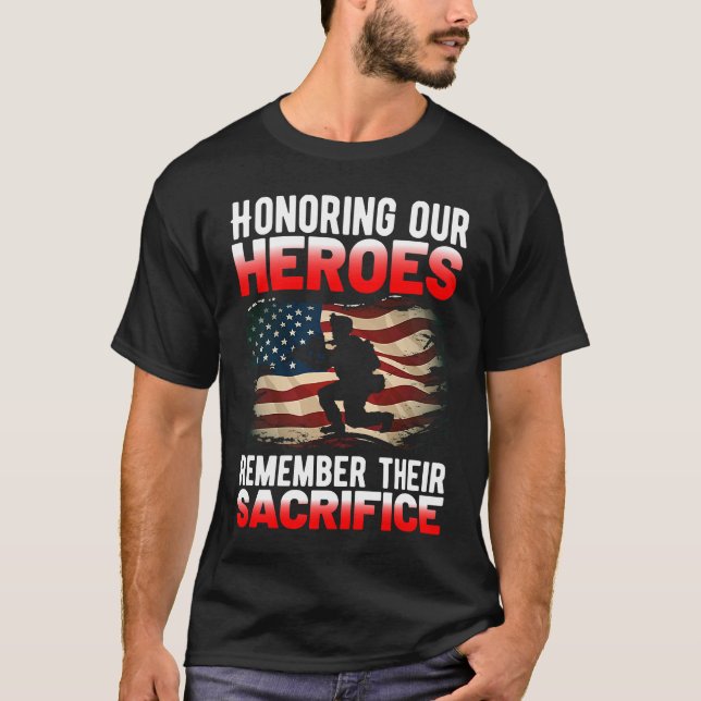 T-shirt Military Support Honoring Our Heroes Veteran 4th J (Devant)