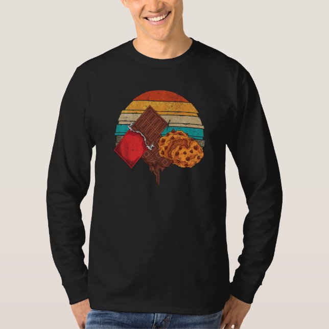 T-shirt Milk Chocolate Bar Chocolate Chip Cookies Retro Ch (Devant)