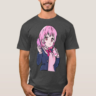 T-shirt Milkshake fraise mignonne Japon Anime esthétique O