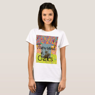T-shirt Mille chênes avec art abstrait et eucalyptus &bi