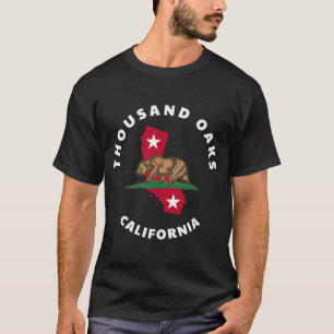 T-shirt Mille Chênes Californie CA Drapeau et Badge d'Ours