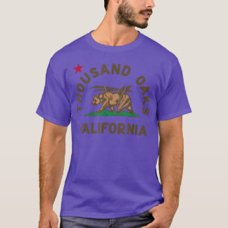 T-shirt Mille Oaks California Beach Drapeau Surf Ours CA V