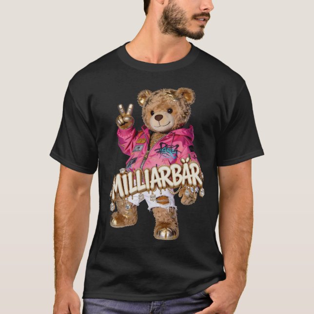 T-shirt MILLIARBÄR Design | Pink Bomber Graffiti Teddy (Devant)