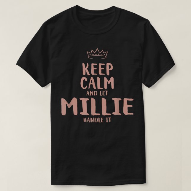 T-shirt Millie Keep Calm Personalized Nom Friends Funny B (Design devant)