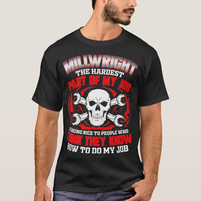 T-shirt Millwright Skull Premium  (Devant)