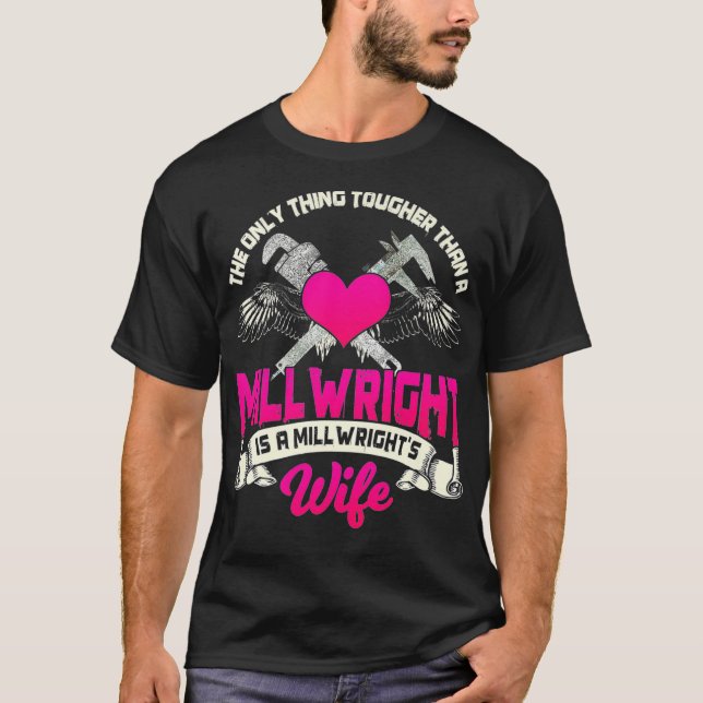 T-shirt Millwright Wife Image On Back Of Clothing Premium (Devant)