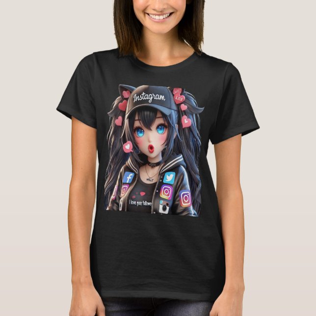 T-SHIRT MILLY Q CHICA ANIME INFLUENCER (Devant)