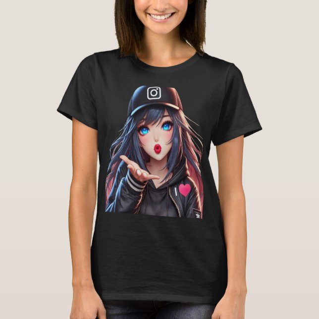 T-SHIRT MILLY QUEEN, CHICA ANIME INFLUENCER (Devant)
