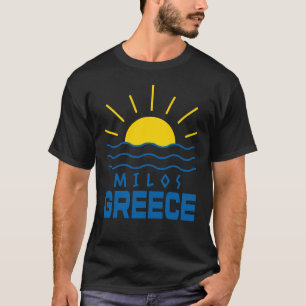 T-shirt Milos Grèce soleil et mer noir
