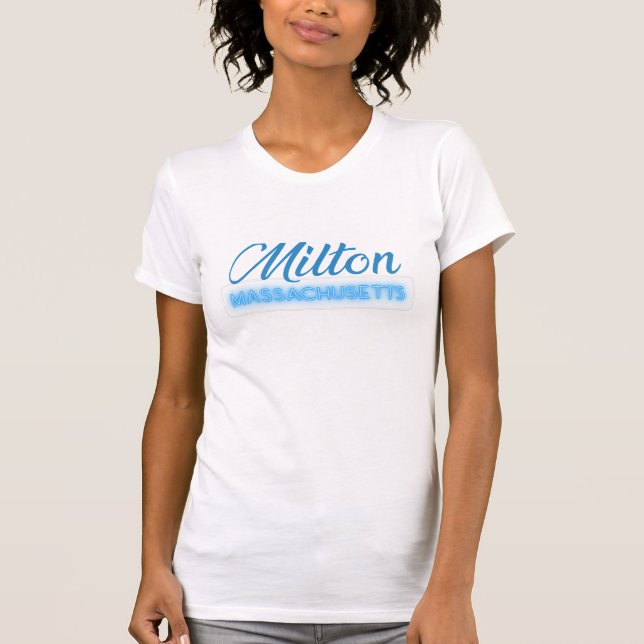 T-shirt Milton Massachusetts Moderne Blanc T Chemise (Devant)