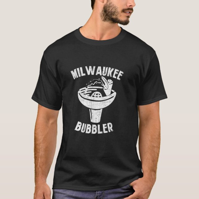 T-shirt Milwaukee Bubbler Eau Boire Fontaine Funny (Devant)