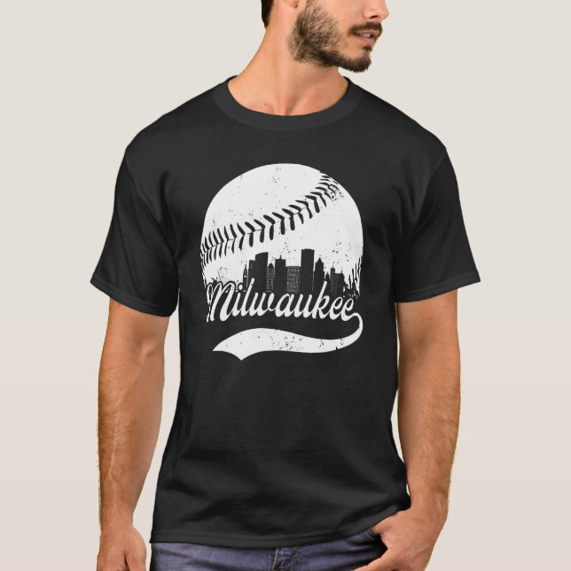 T-shirt Milwaukee Wisconsin Vintage Skyline Appareils Game (Devant)
