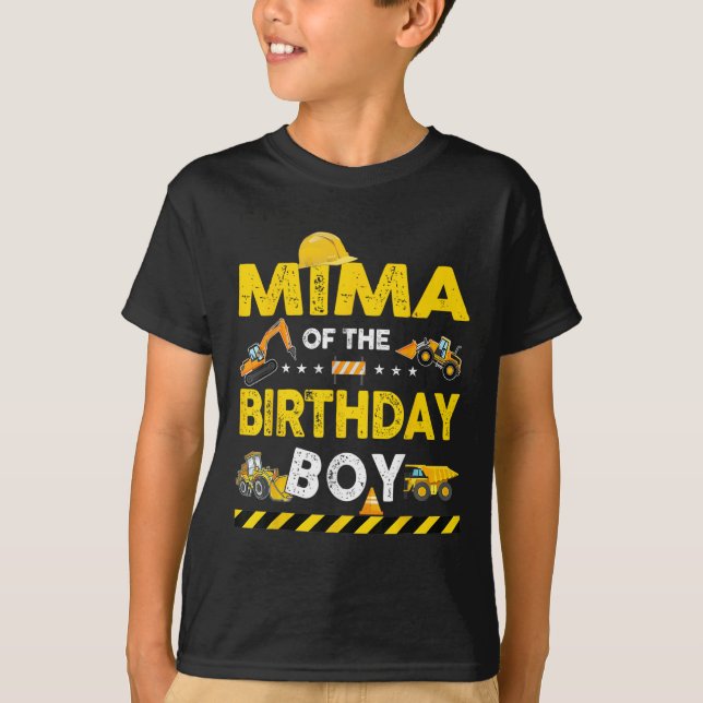 T-shirt Mima De L'Anniversaire Boy Construction Ouvrier Na (Devant)