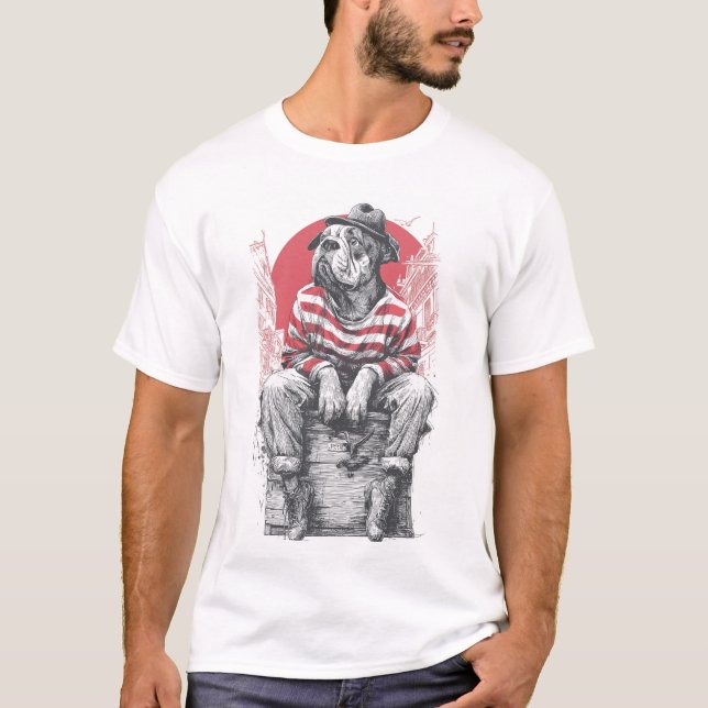 T-shirt Mime Mastiff � Silent Funny Dog (Devant)