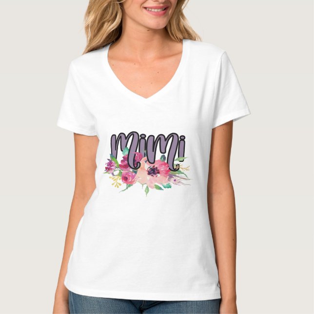 T-shirt Mimi avec Fleurs aquarelles (Devant)