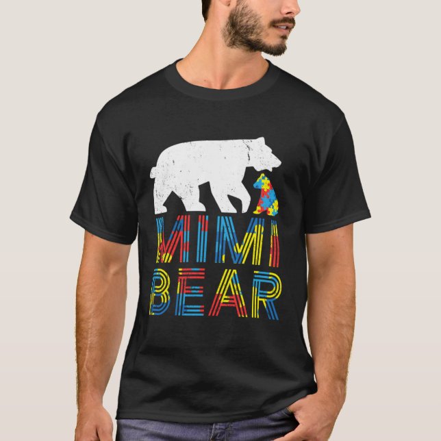 T-shirt Mimi Bear Sensibilisation à l'autisme Fière de l'a (Devant)