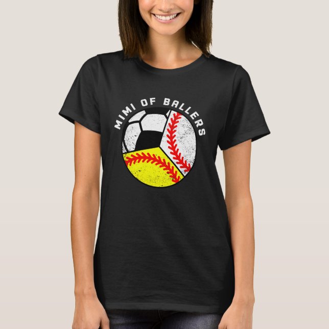 T-shirt Mimi De Ballers Baseball Softball Soccer Mimi (Devant)