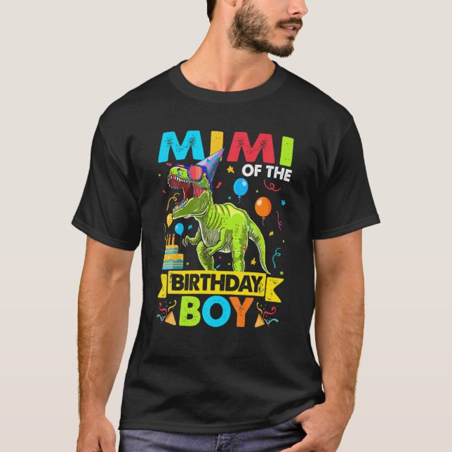 T-shirt Mimi De L'Anniversaire Boy Rex Dinosaur Parc D'Ann (Devant)