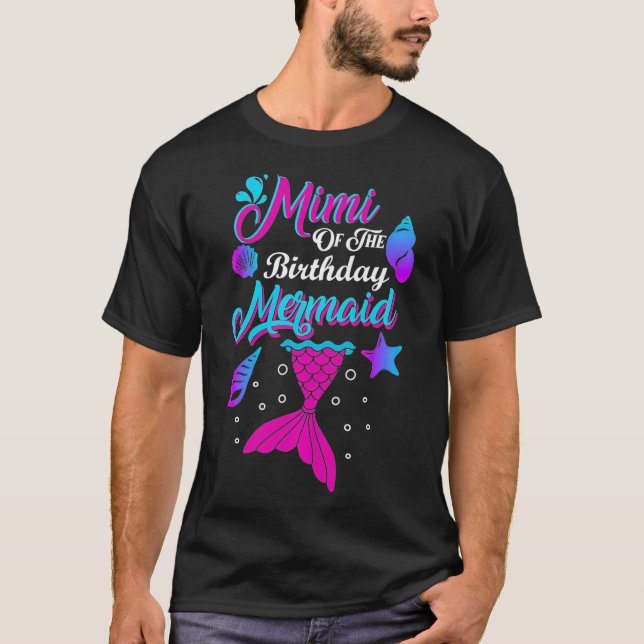 T-shirt Mimi De L'Anniversaire Mermaid Anniversaire Fête M (Devant)