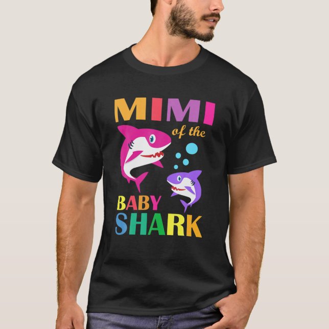 T-shirt Mimi Du Bébé Birthday Shark Mimi Shark Mother' (Devant)