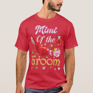 T-shirt Mimi du marié Heureux mariage Fleur Rose Chaussure