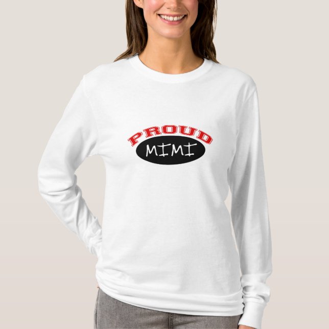 T-shirt Mimi fier (noir et rouge) (Devant)