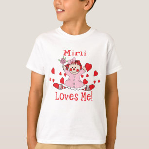 T-shirt Mimi je de l'amour poupée de chiffon