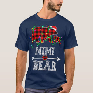 T-shirt Mimi Oear Pajama de Noël Rouge Plaid Buffalo Famil